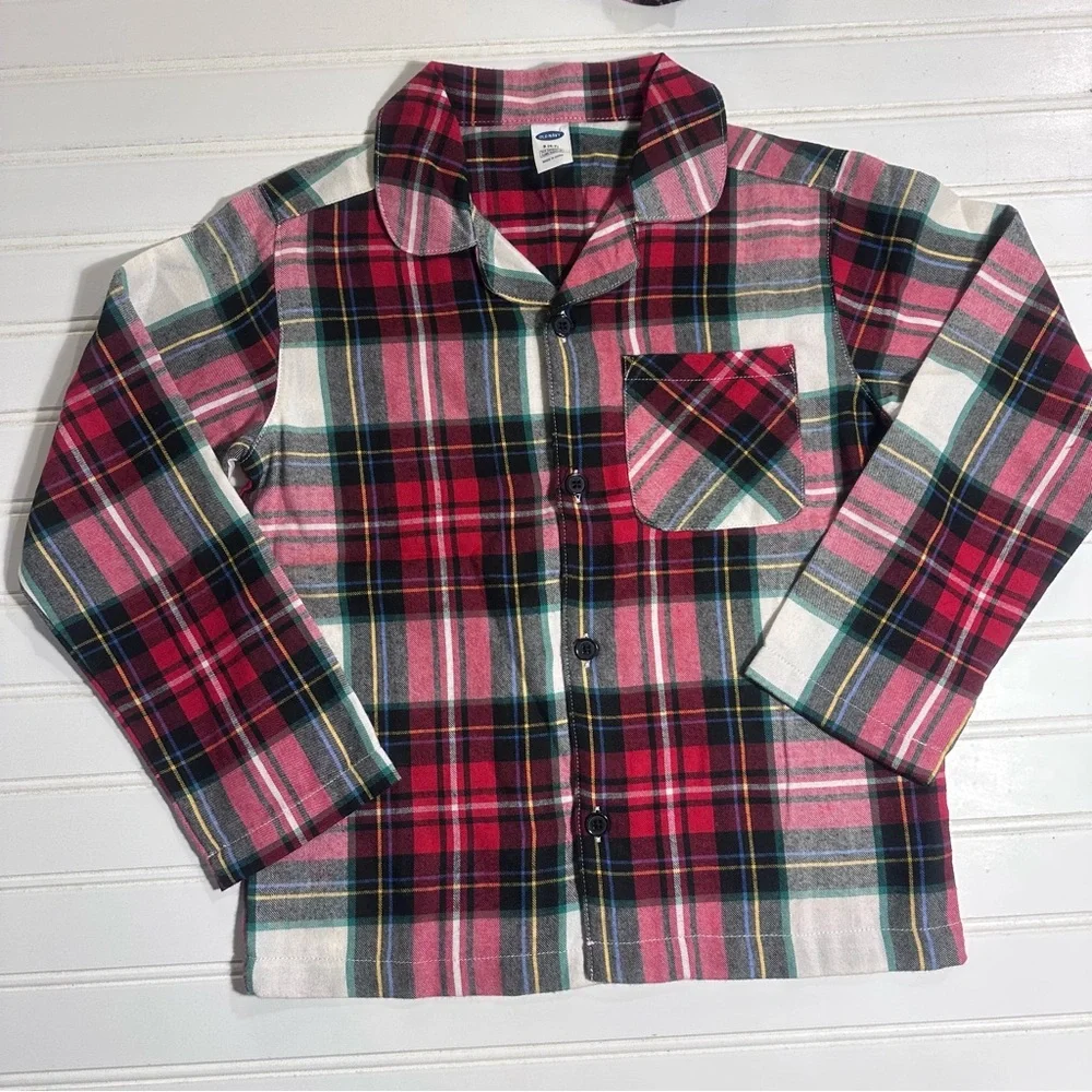 Old Navy flannel plaid NWOT pajama set boys small 6-7